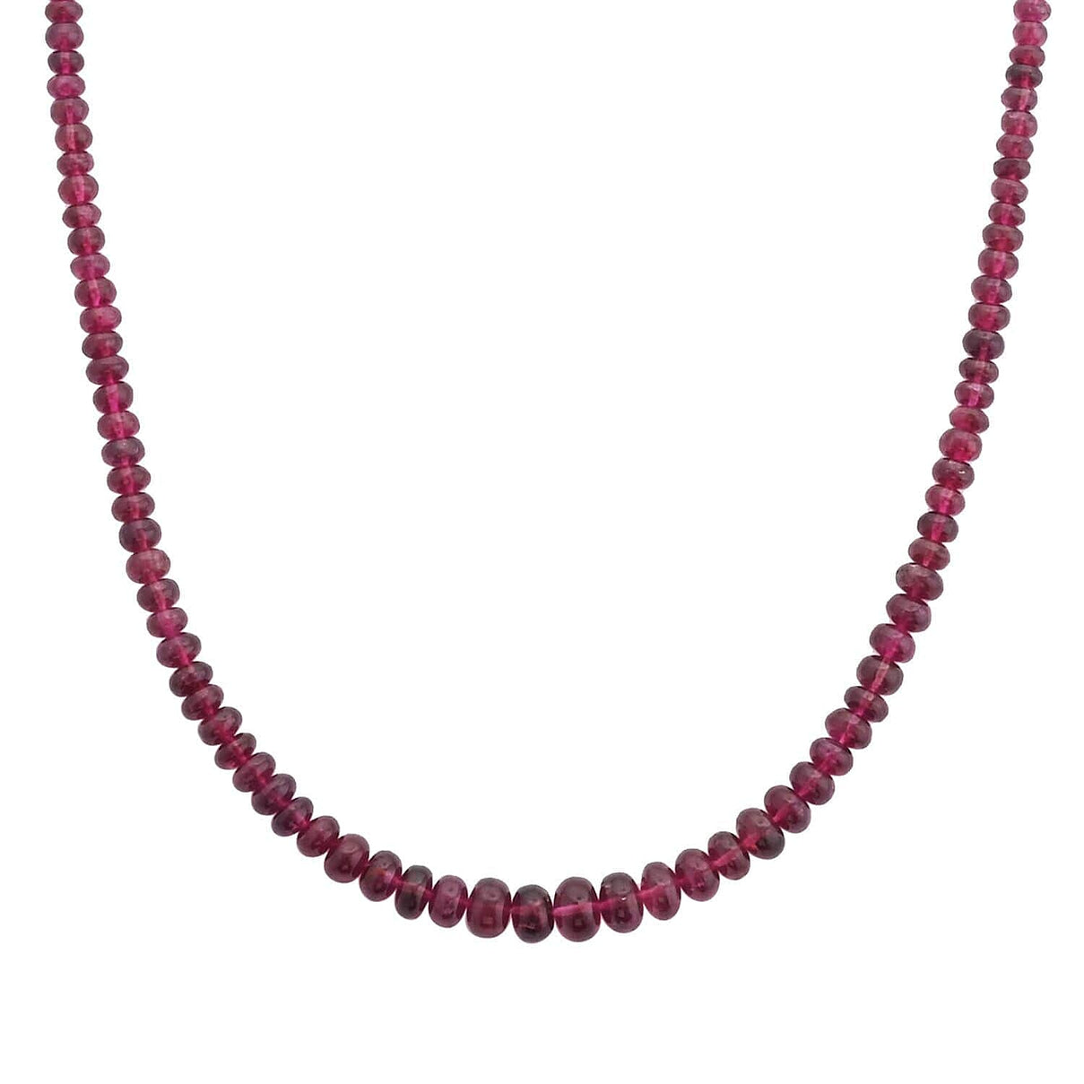 Certified &amp; Appraised RHAPSODY AAAA Rubellite Beads Necklace in 950 Platinum  (Size - 18 Inch) 75 Ct. 7631549 2