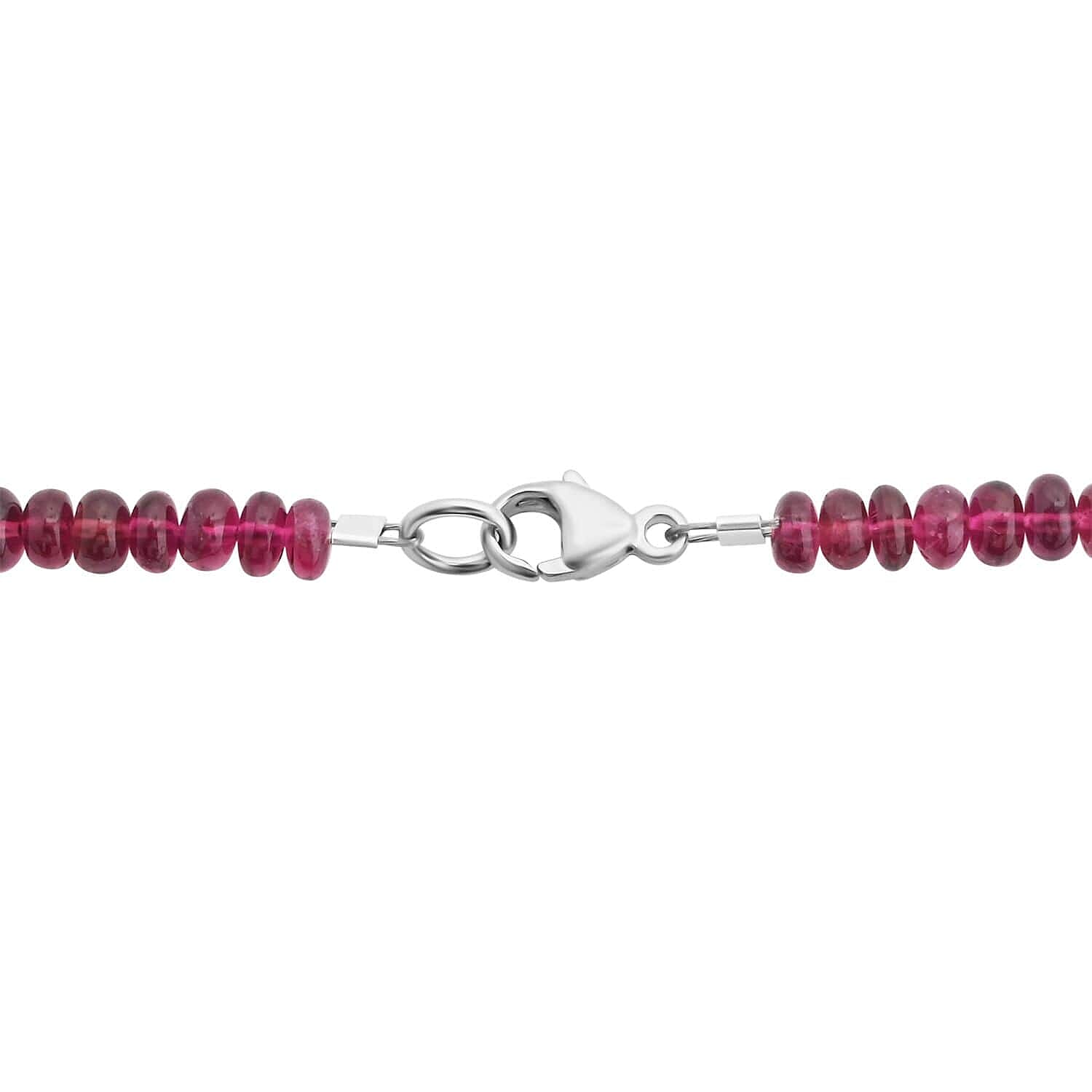 Certified &amp; Appraised RHAPSODY AAAA Rubellite Beads Necklace in 950 Platinum  (Size - 18 Inch) 75 Ct. 7631549 3