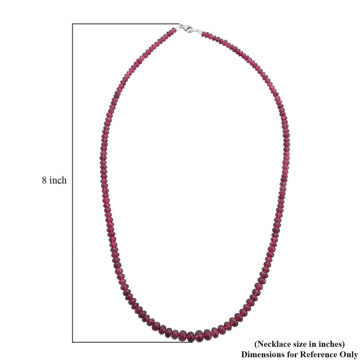 Certified &amp; Appraised RHAPSODY AAAA Rubellite Beads Necklace in 950 Platinum  (Size - 18 Inch) 75 Ct. 7631549 4