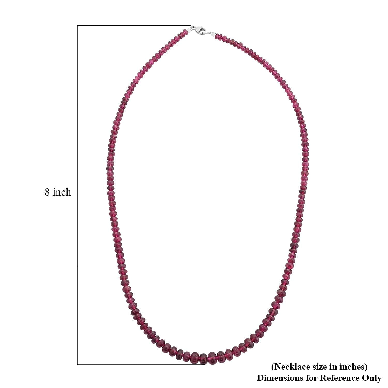 Certified &amp; Appraised RHAPSODY AAAA Rubellite Beads Necklace in 950 Platinum  (Size - 18 Inch) 75 Ct. 7631549 4