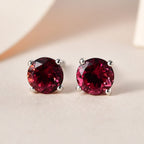 950 Platinum AAAA Rubellite Solitaire Earrings 1.00 Ct.