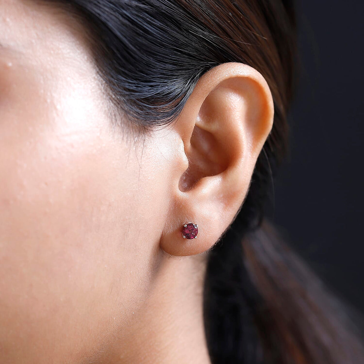 RHAPSODY AAAA Rubellite Solitaire Stud Push Post Earring in 950 Platinum 1.03 ct, Platinum Wt. 1.44 Gms 1.030 Ct. 7612519 2