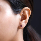 950 Platinum AAAA Rubellite Solitaire Earrings 1.00 Ct.