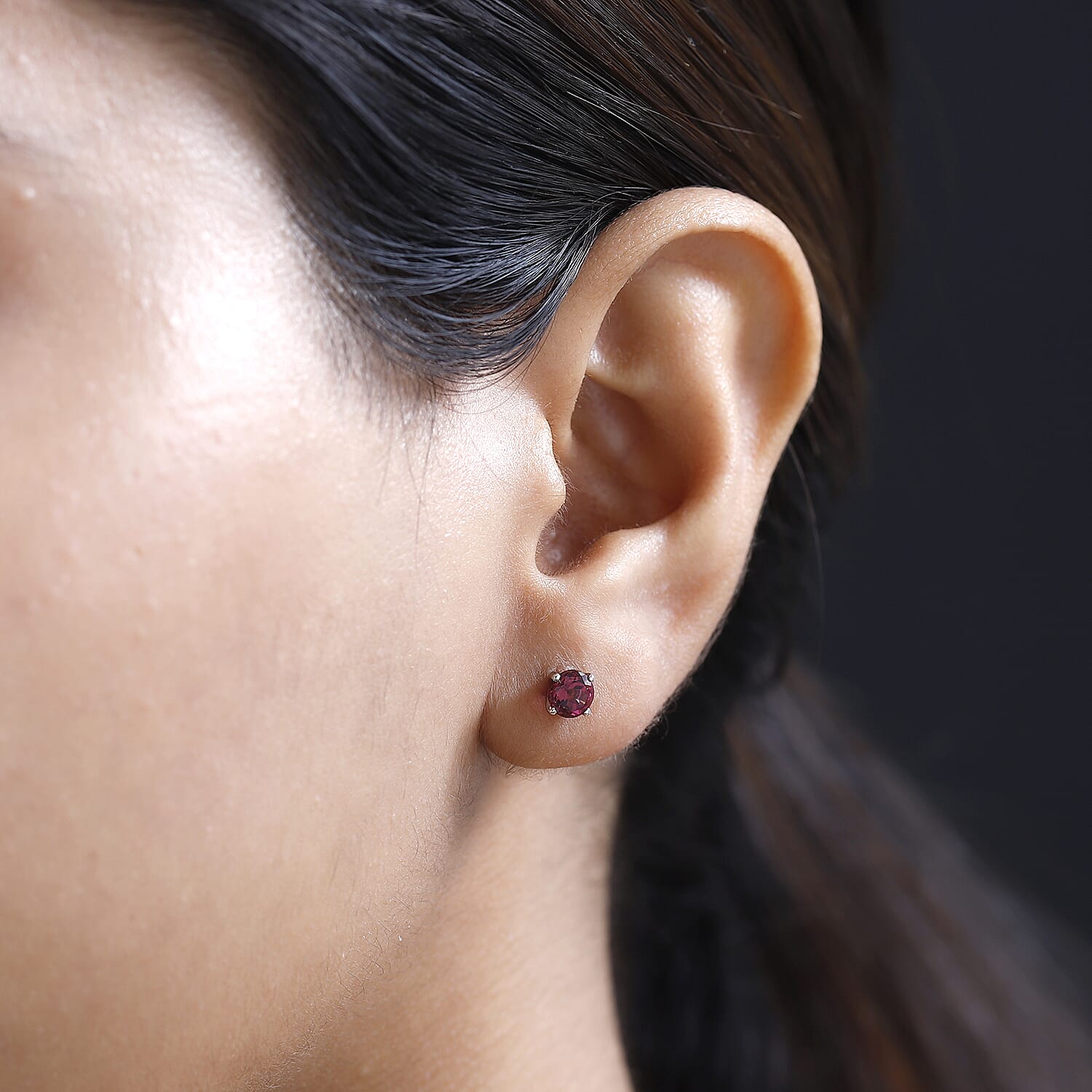 RHAPSODY AAAA Rubellite Solitaire Stud Push Post Earring in 950 Platinum 1.03 ct, Platinum Wt. 1.44 Gms 1.030 Ct. 7612519 2