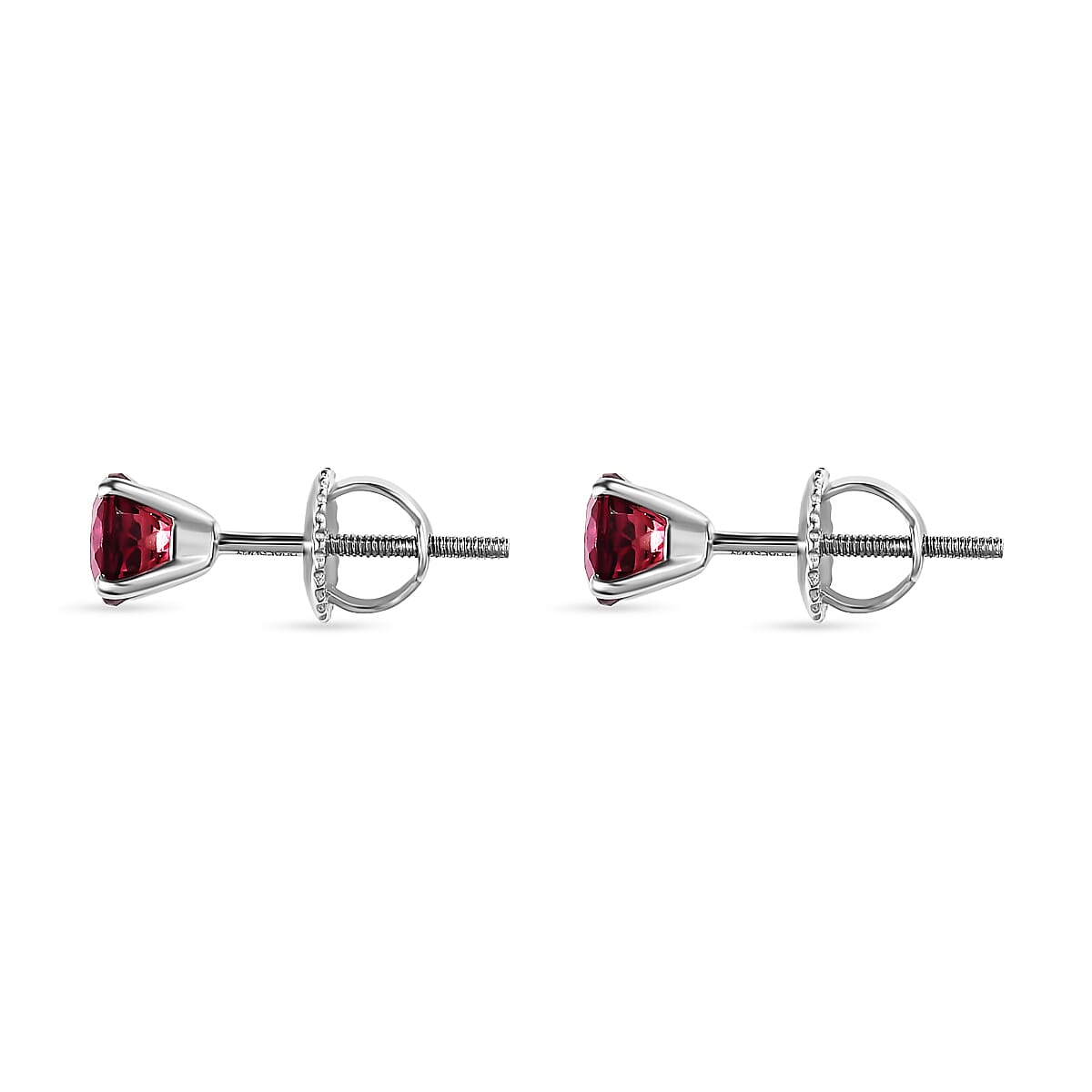 RHAPSODY AAAA Rubellite Solitaire Stud Push Post Earring in 950 Platinum 1.03 ct, Platinum Wt. 1.44 Gms 1.030 Ct. 7612519 3