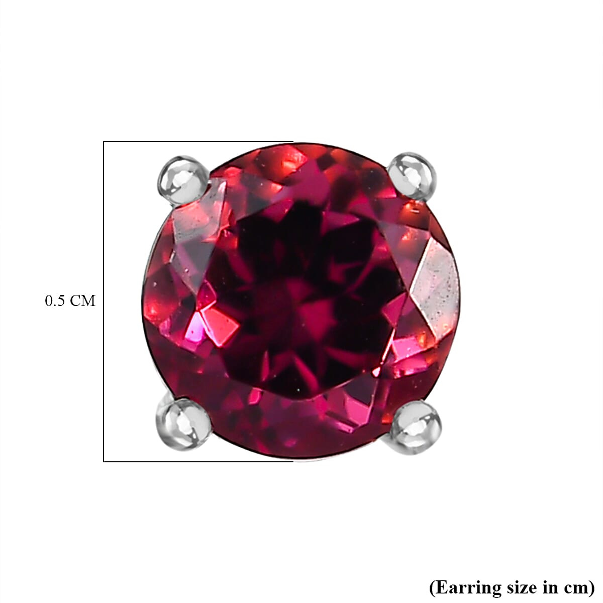 RHAPSODY AAAA Rubellite Solitaire Stud Push Post Earring in 950 Platinum 1.03 ct, Platinum Wt. 1.44 Gms 1.030 Ct. 7612519 4
