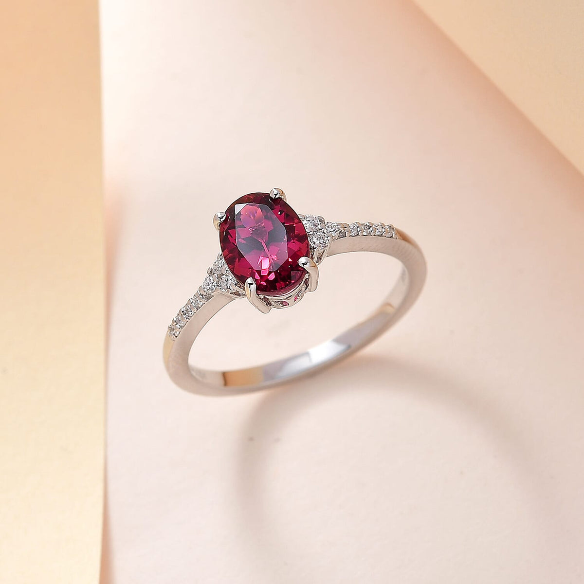 RHAPSODY 950 Platinum AAAA Rubellite and Diamond (VS-E-F) Ring 1.59 Ct. 7489410 1