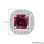 950 Platinum AAAA Rubellite and Diamond (EF-VS) Stud Earrings 1.70 Ct