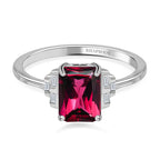 RHAPSODY 950 Platinum AAAA Rubellite & White Diamond (VS-E-F) Ring 1.65 Ct.