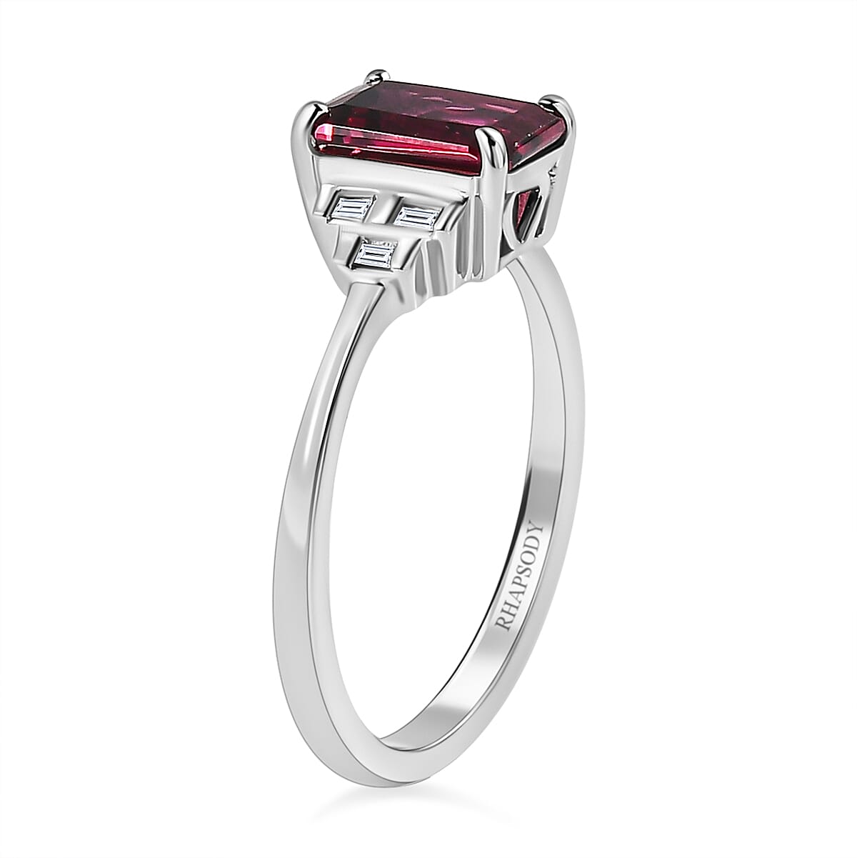 RHAPSODY 950 Platinum AAAA Rubellite and White Diamond (VS-E-F) Ring 1.65 Ct. 7563564 3