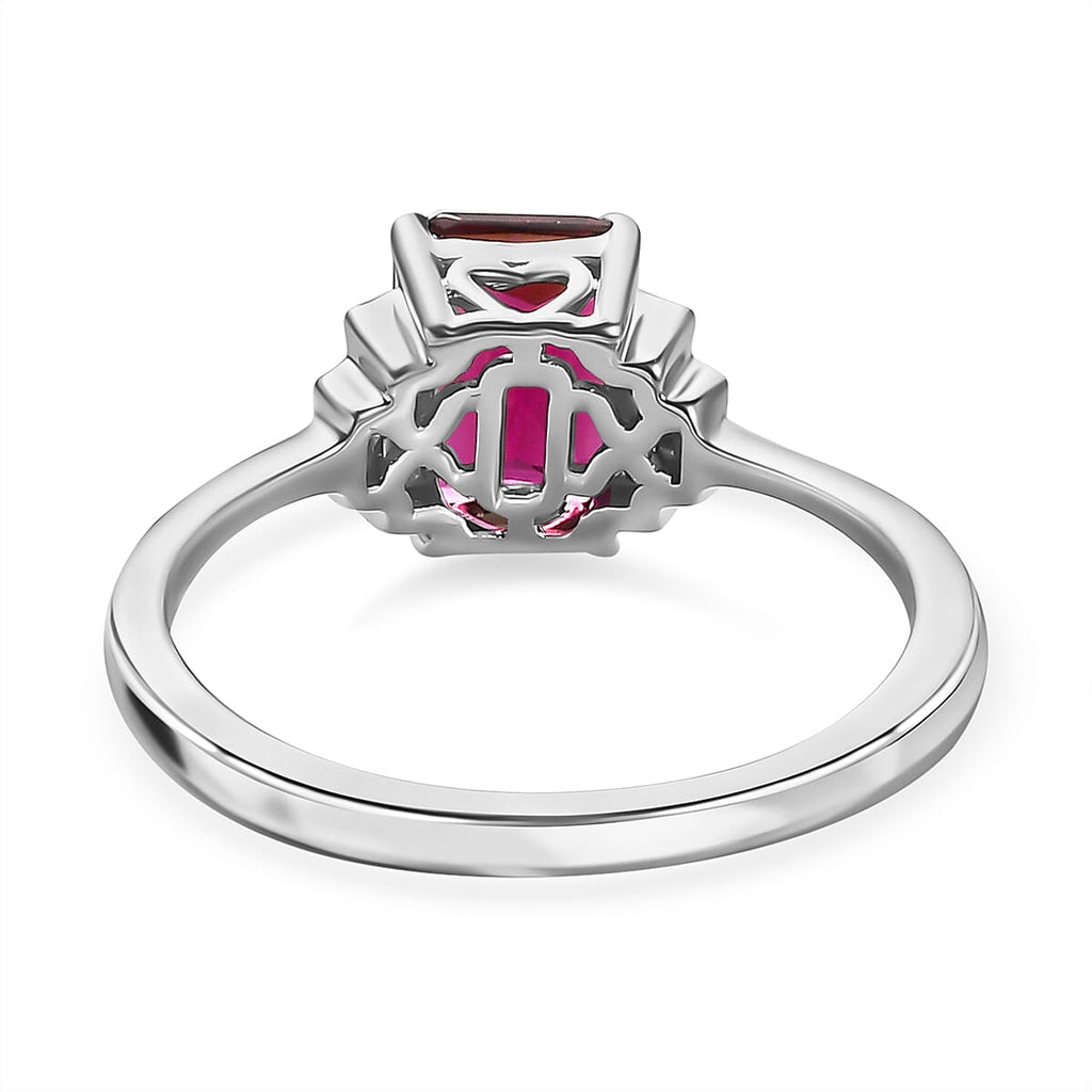 RHAPSODY 950 Platinum AAAA Rubellite & White Diamond (VS-E-F) Ring 1.65 Ct.