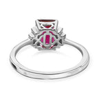 RHAPSODY 950 Platinum AAAA Rubellite & White Diamond (VS-E-F) Ring 1.65 Ct.
