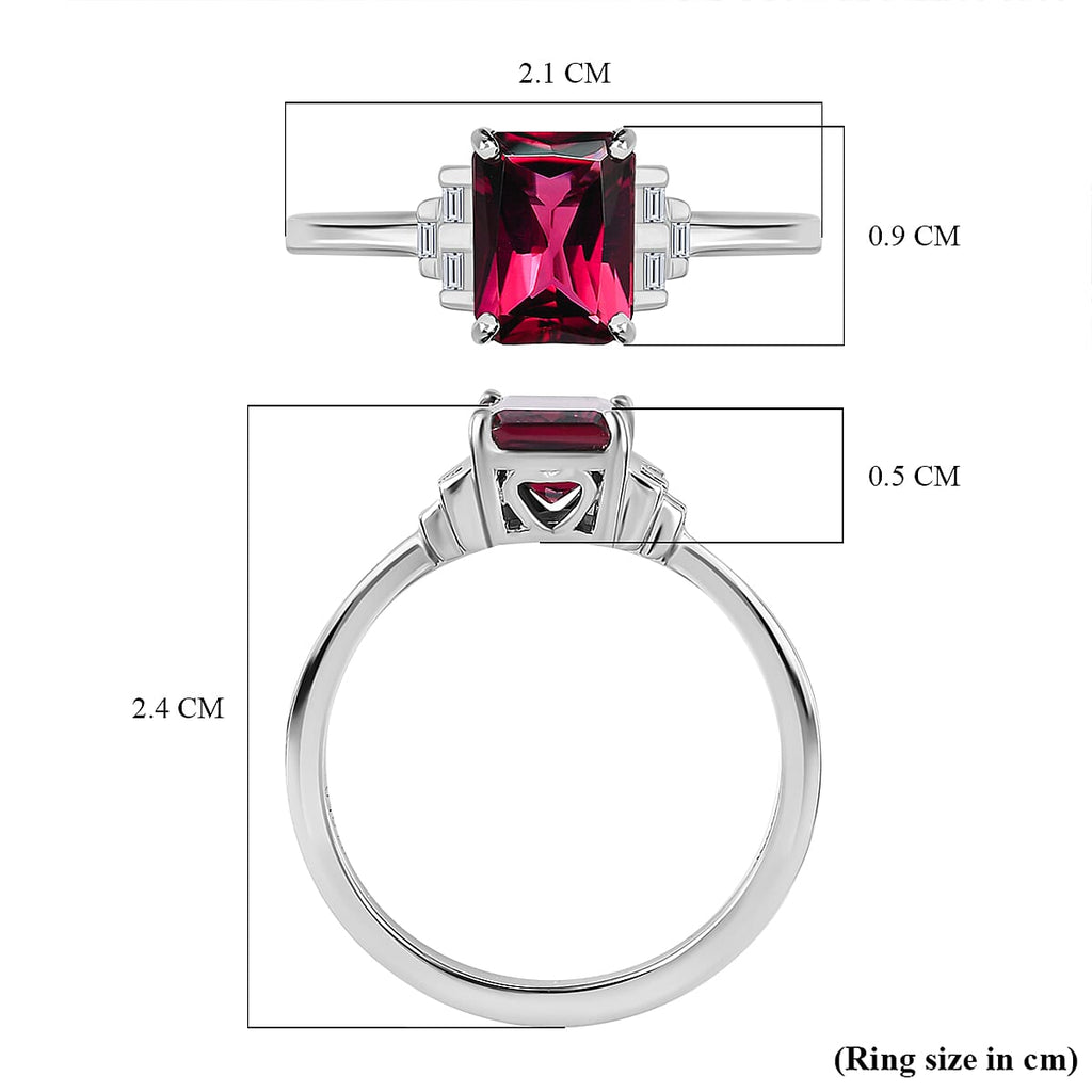 RHAPSODY 950 Platinum AAAA Rubellite & White Diamond (VS-E-F) Ring 1.65 Ct.