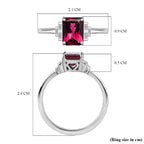 RHAPSODY 950 Platinum AAAA Rubellite & White Diamond (VS-E-F) Ring 1.65 Ct.
