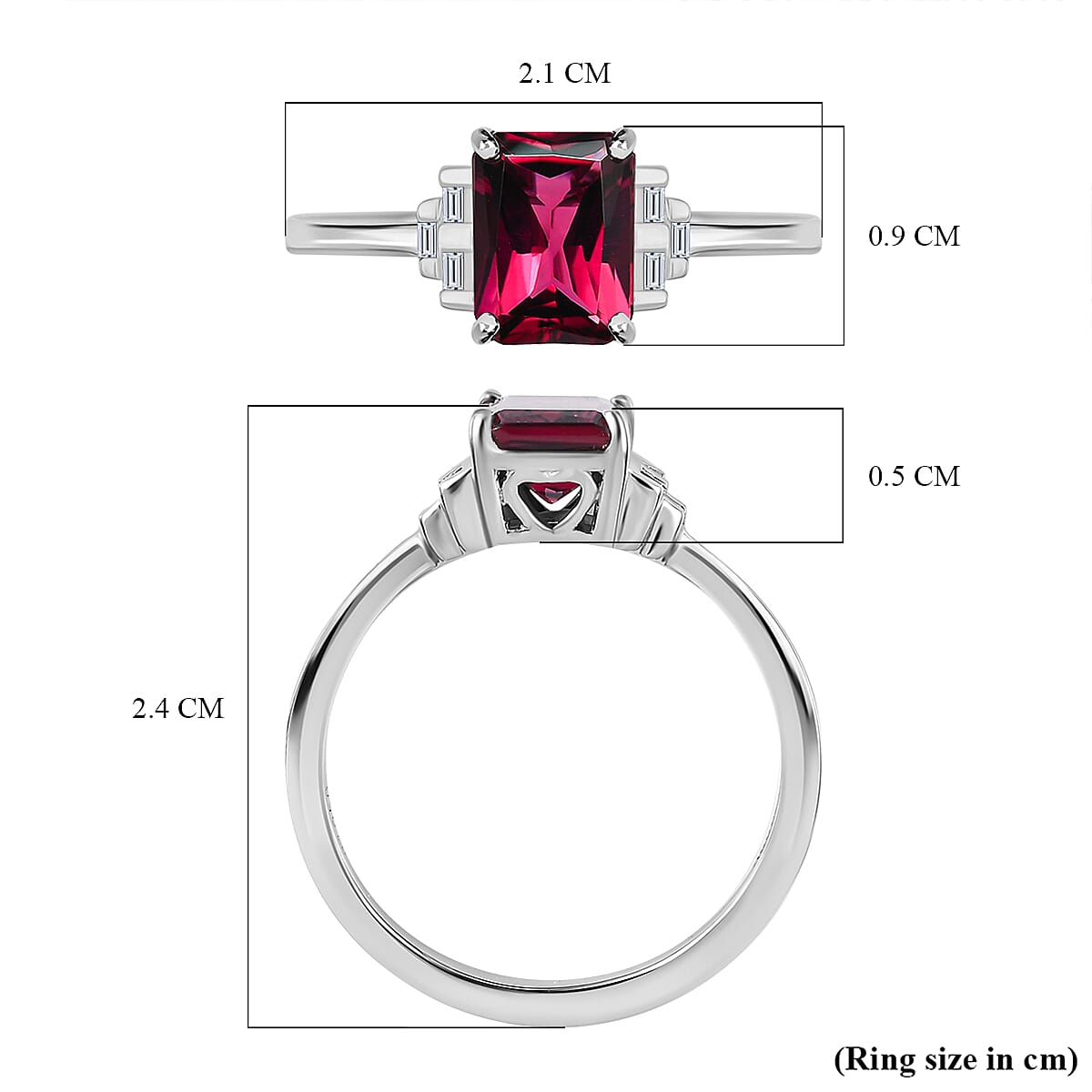 RHAPSODY 950 Platinum AAAA Rubellite and White Diamond (VS-E-F) Ring 1.65 Ct. 7563564 5