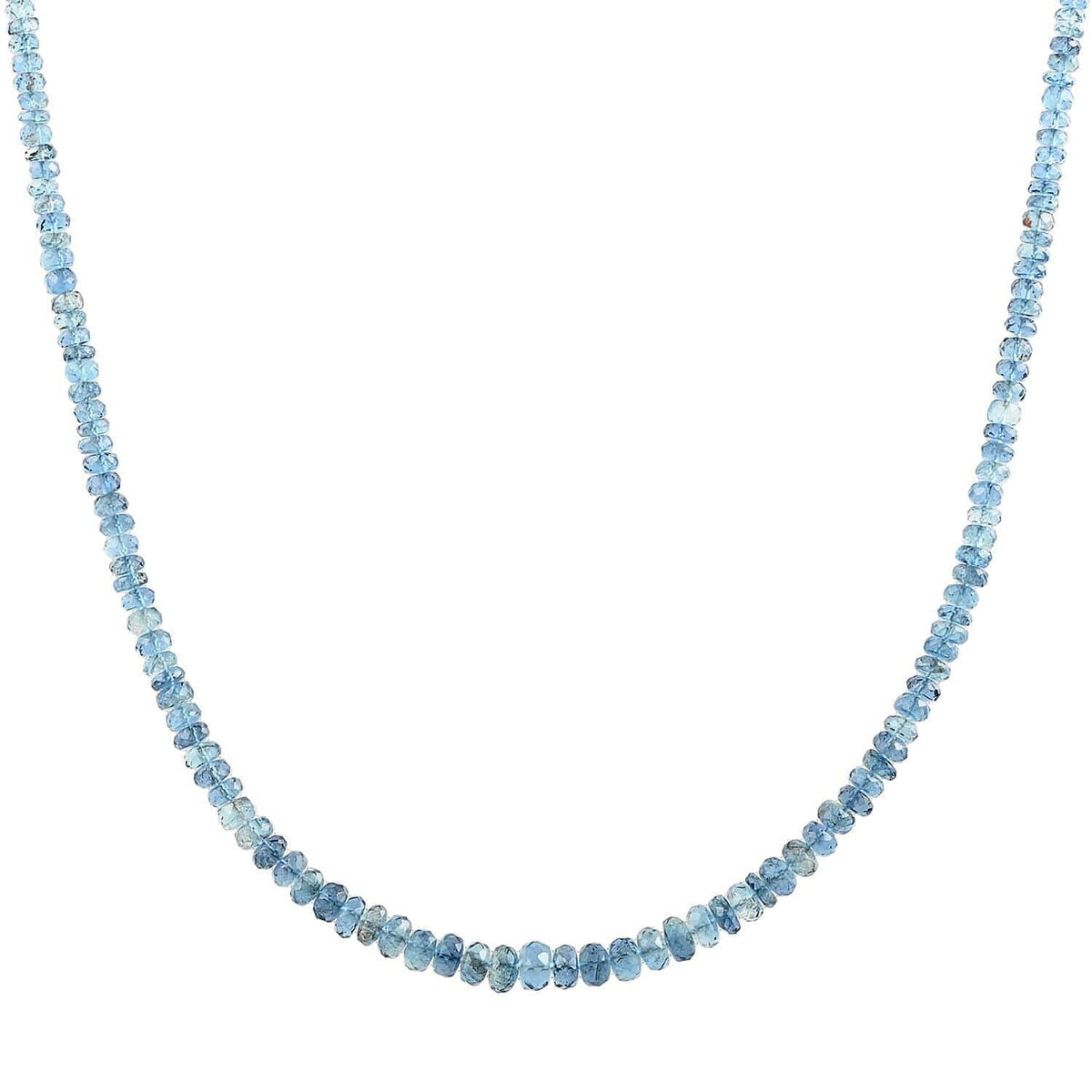 Certified &amp; Appraised RHAPSODY AAAA Santamaria Aquamarine Necklace in 950 Platinum Size 18 Inch, 60 Ct. 7570643 0