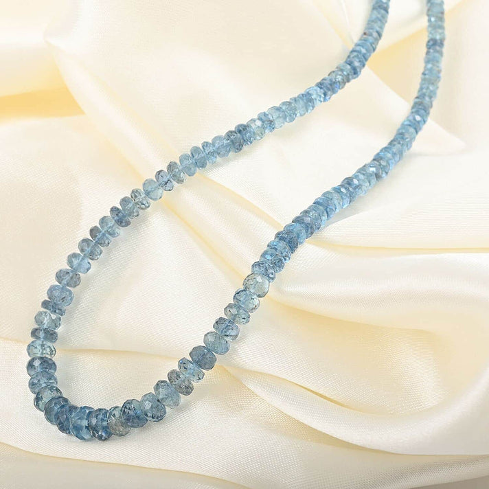 Certified &amp; Appraised RHAPSODY AAAA Santamaria Aquamarine Necklace in 950 Platinum Size 18 Inch, 60 Ct. 7570643 2
