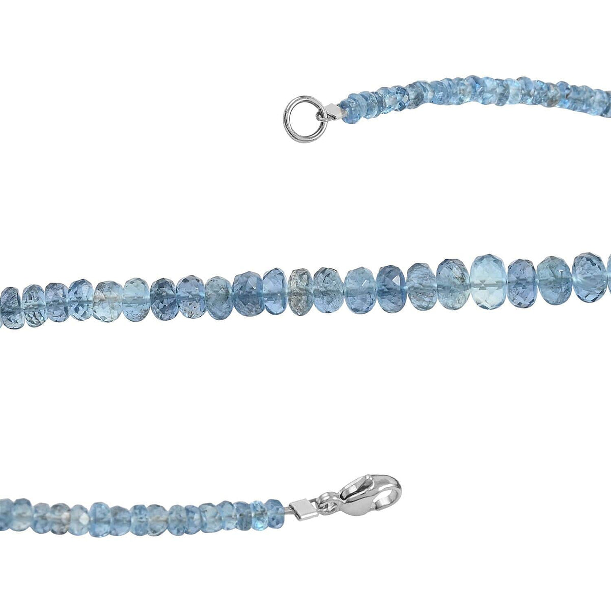 Certified &amp; Appraised RHAPSODY AAAA Santamaria Aquamarine Necklace in 950 Platinum Size 18 Inch, 60 Ct. 7570643 3