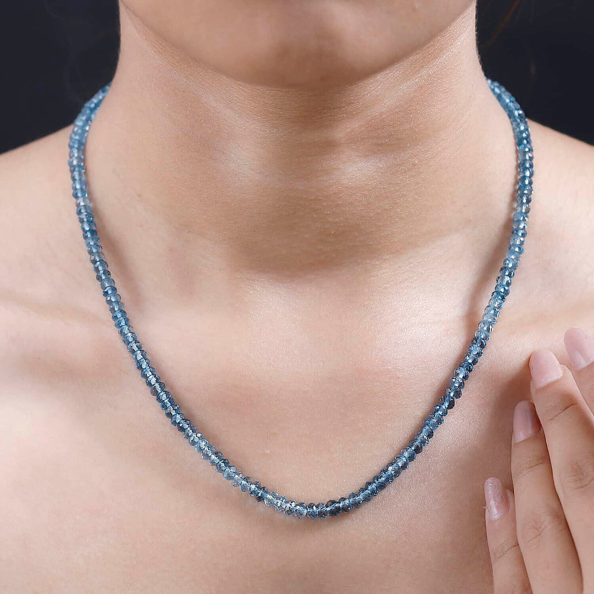 Appraised and Certified 950 Platinum AAAA Santamaria Aquamarine Necklace (Size - 18) 68.09 Ct. 7669079 2