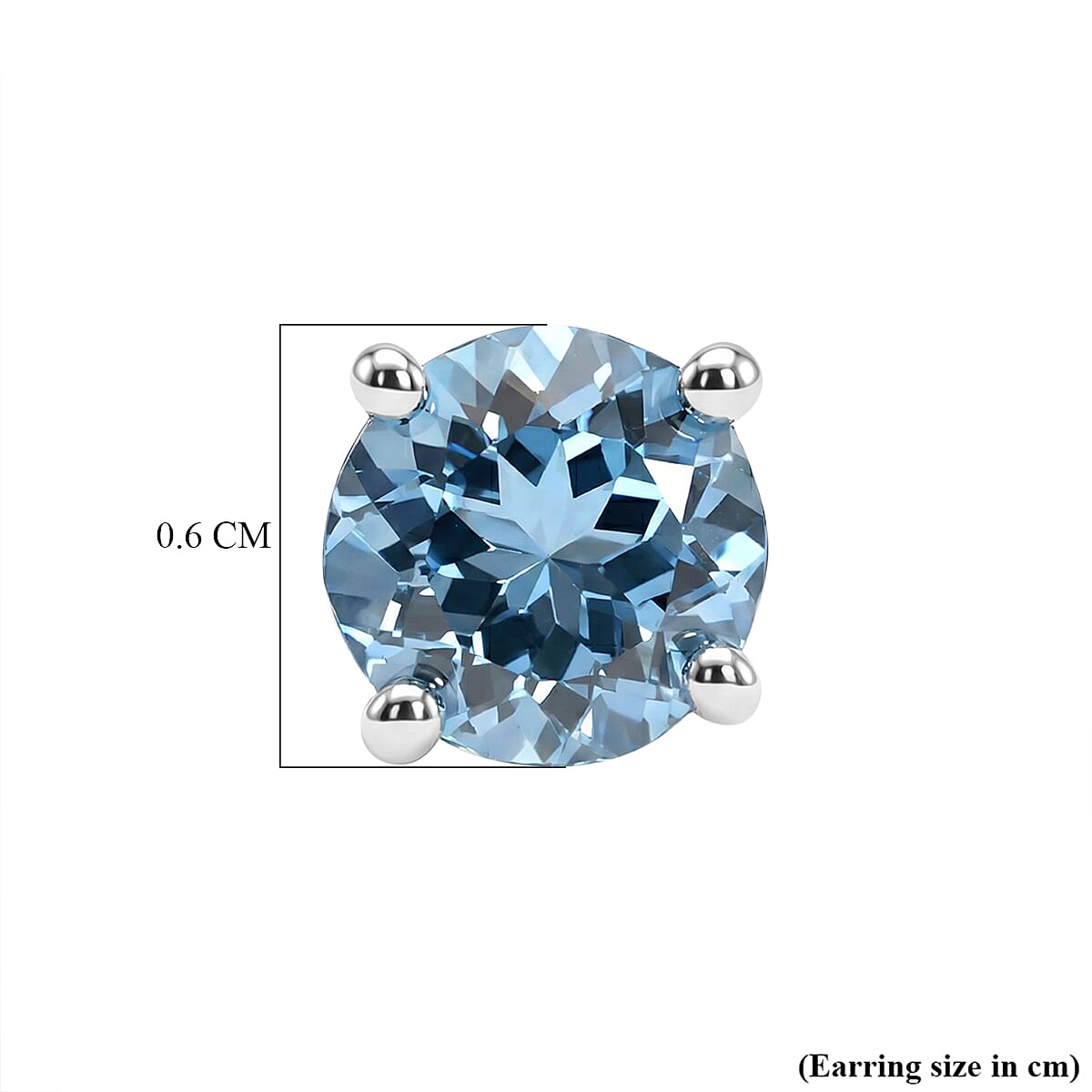 950 Platinum AAAA  Santa Maria Aquamarine Solitaire Stud Earring with Screw Back 1.07 Ct 8495455 5