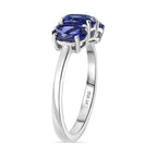 950 Platinum AAAA Tanzanite Trilogy Ring 2.48 Ct, Platinum Wt. 3.90 Gms.