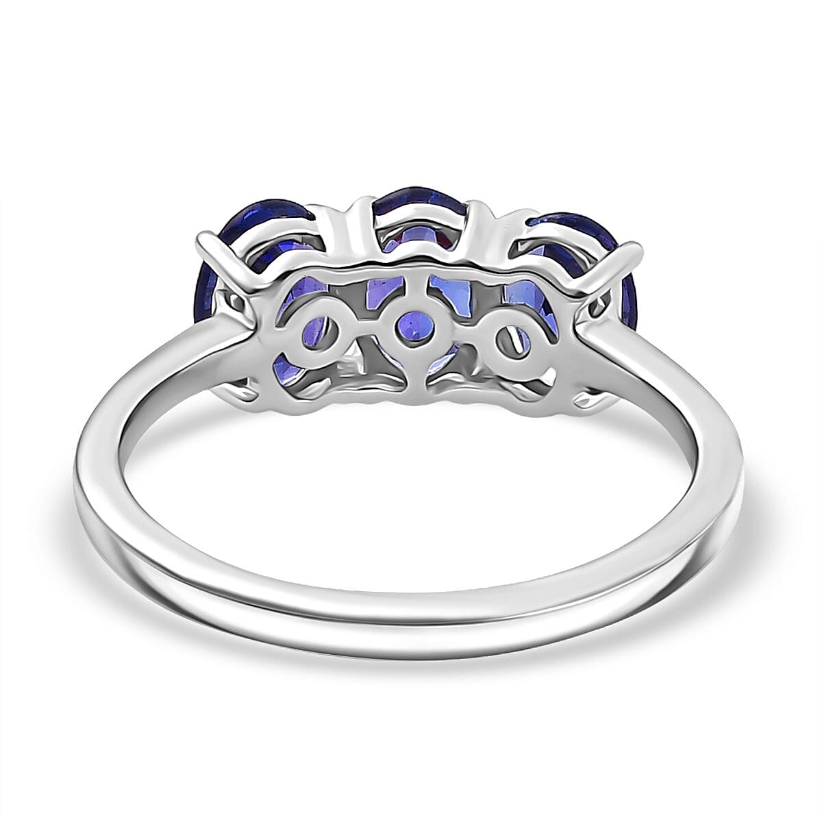 950 Platinum AAAA Tanzanite Trilogy Ring 2.48 Ct, Platinum Wt. 3.90 Gms. 8024284 4