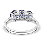 950 Platinum AAAA Tanzanite Trilogy Ring 2.48 Ct, Platinum Wt. 3.90 Gms.