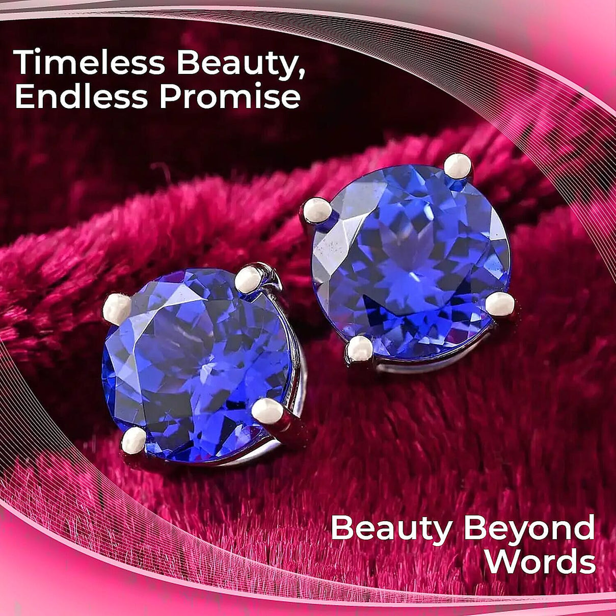 Certified &amp; Appraised Rhapsody 950 Platinum AAAA Tanzanite Round Stud Earrings 2.30 Ct. V32508617 1