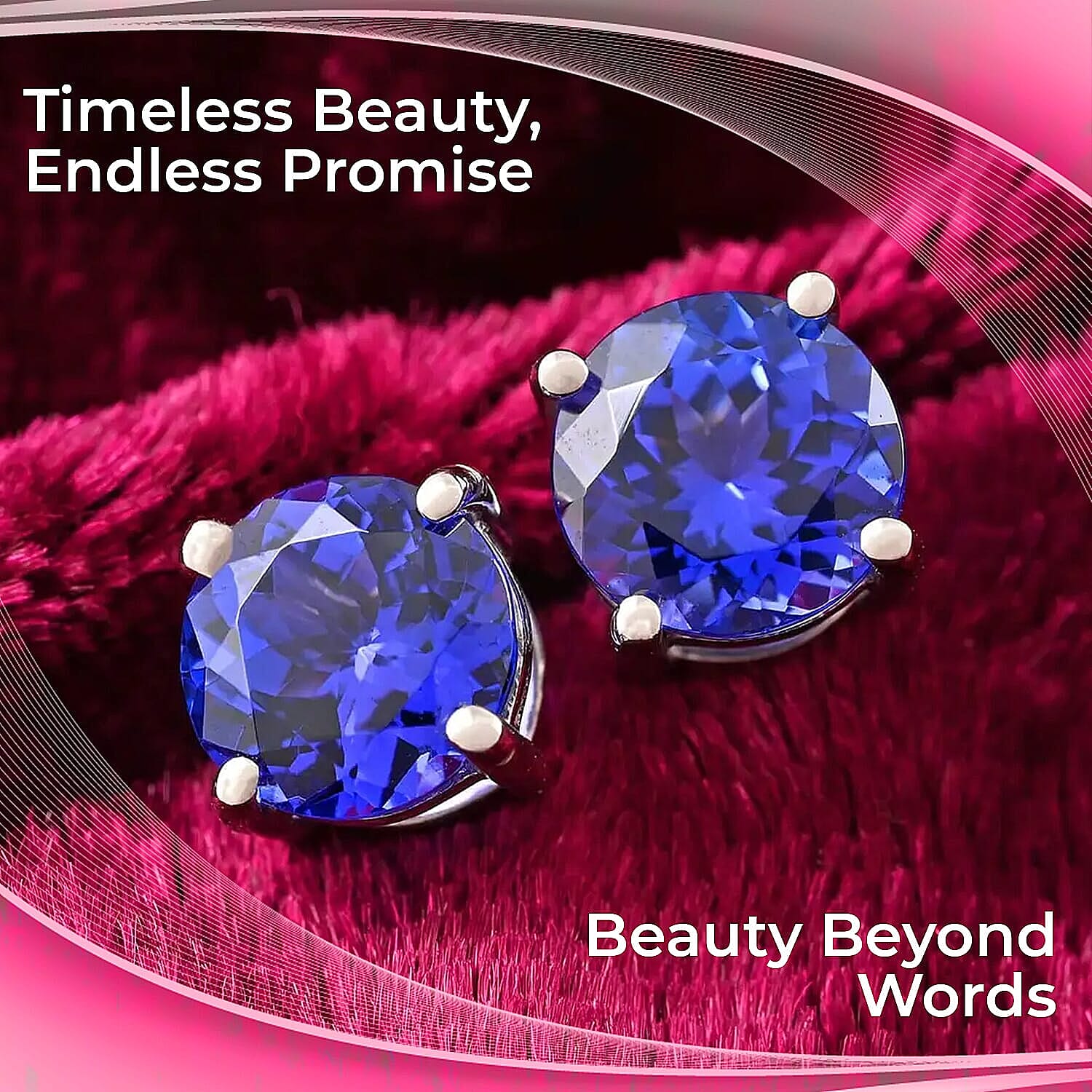 Certified &amp; Appraised Rhapsody 950 Platinum AAAA Tanzanite Round Stud Earrings 2.30 Ct. V32508617 1