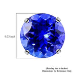 Certified & Appraised Rhapsody 950 Platinum AAAA Tanzanite Round Stud Earrings 2.30 Ct.