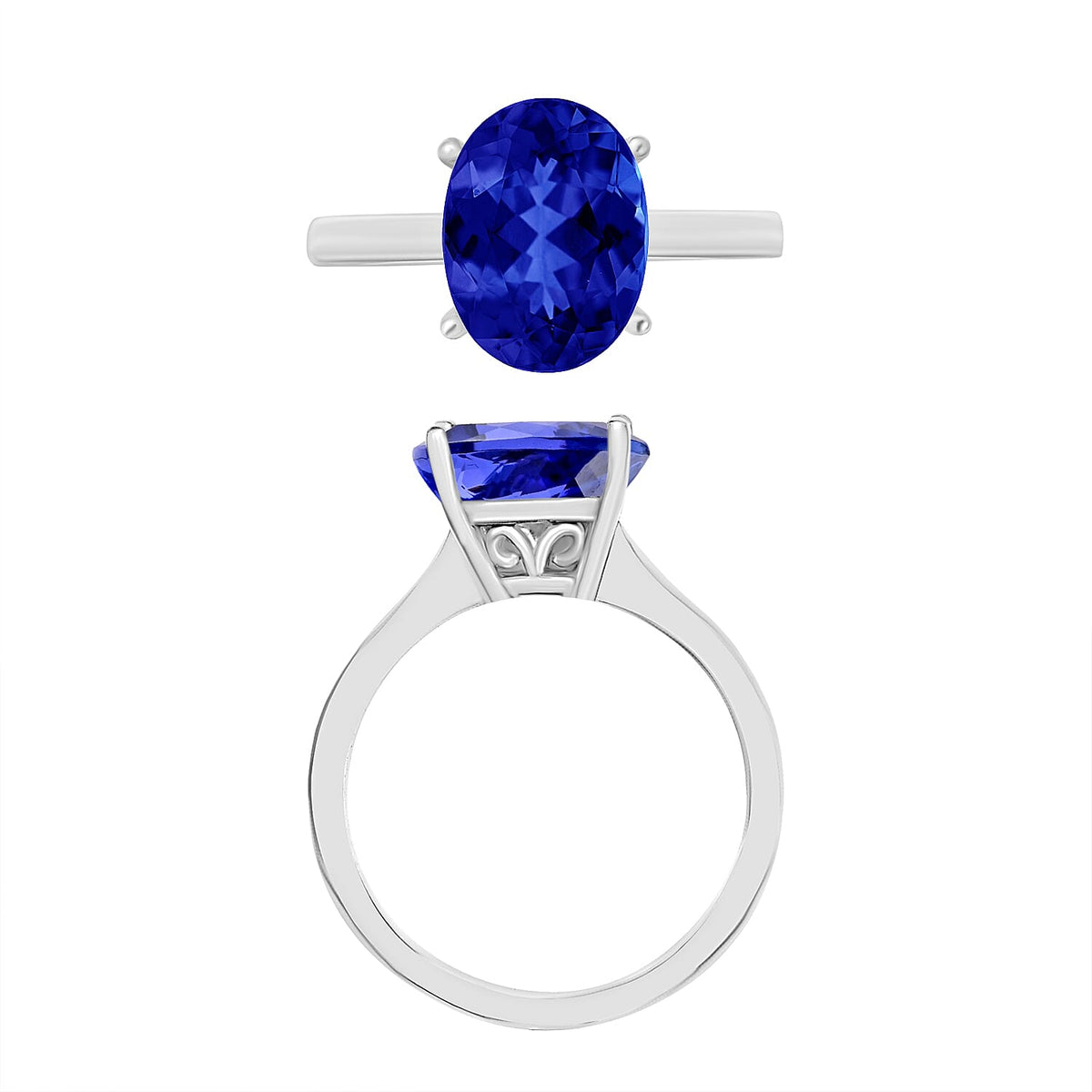RHAPSODY 950 Platinum AAAA Tanzanite Solitaire Ring 7716729 3