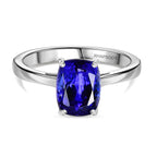RHAPSODY 950 Platinum AAAA Tanzanite Solitaire Ring 3.08 Ct, Platinum Wt. 5.01 Gms.