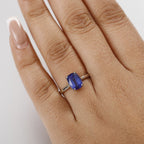 RHAPSODY 950 Platinum AAAA Tanzanite Solitaire Ring 3.08 Ct, Platinum Wt. 5.01 Gms.