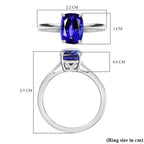 RHAPSODY 950 Platinum AAAA Tanzanite Solitaire Ring 3.08 Ct, Platinum Wt. 5.01 Gms.