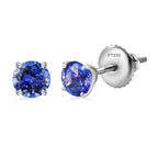 RHAPSODY 950 Platinum AAAA Tanzanite Solitaire Stud Earrings 1.10 Ct.