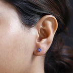 RHAPSODY 950 Platinum AAAA Tanzanite Solitaire Stud Earrings 1.10 Ct.