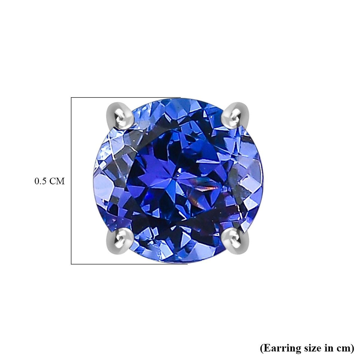 ONE TIME DOORBUSTER - RHAPSODY 950 Platinum AAAA Tanzanite Solitaire Stud Earrings (With Screw Backs) 1.10 Ct 7573349 5