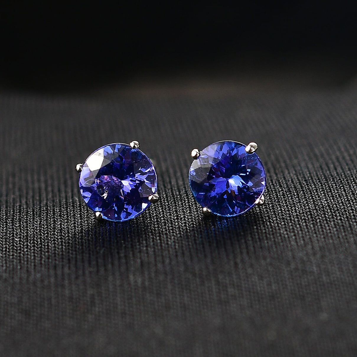 950 Platinum AAAA Tanzanite Solitaire Stud Push Post Earring with Screw Back 1.67 Ct. 8265444 2