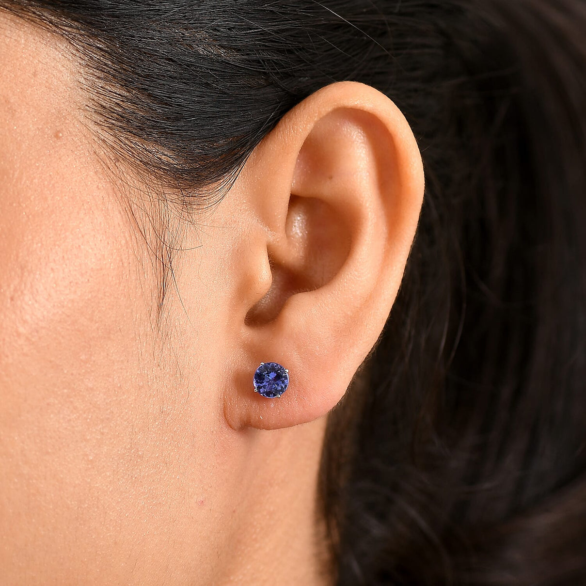 950 Platinum AAAA Tanzanite Solitaire Stud Push Post Earring with Screw Back 1.67 Ct. 8265444 3