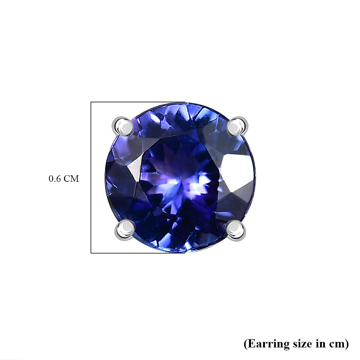 950 Platinum AAAA Tanzanite Solitaire Stud Push Post Earring with Screw Back 1.67 Ct. 8265444 5