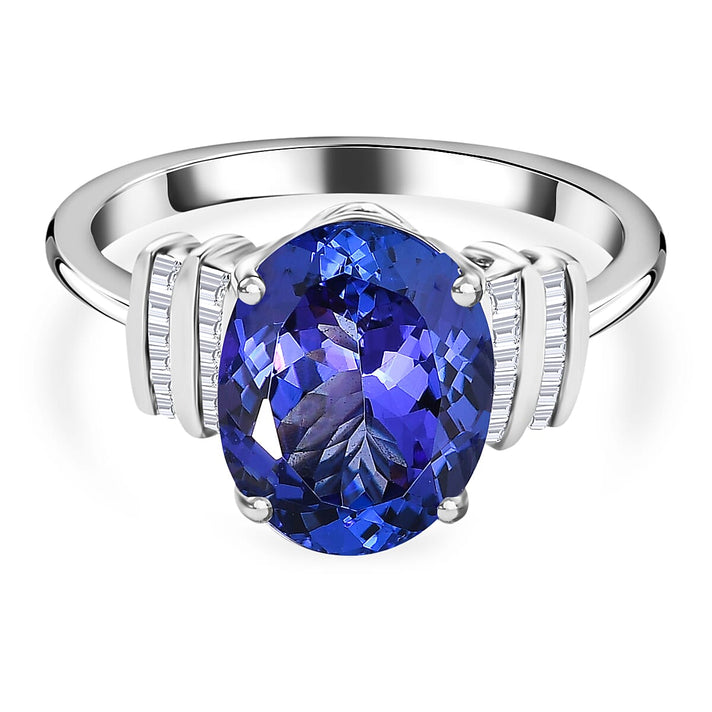 RHAPSODY Tanzanite and Diamond (VS-E-F) Ring in  950 Platinum 5.22 Ct, Platinum Wt. 6.11 GM 7660270 1