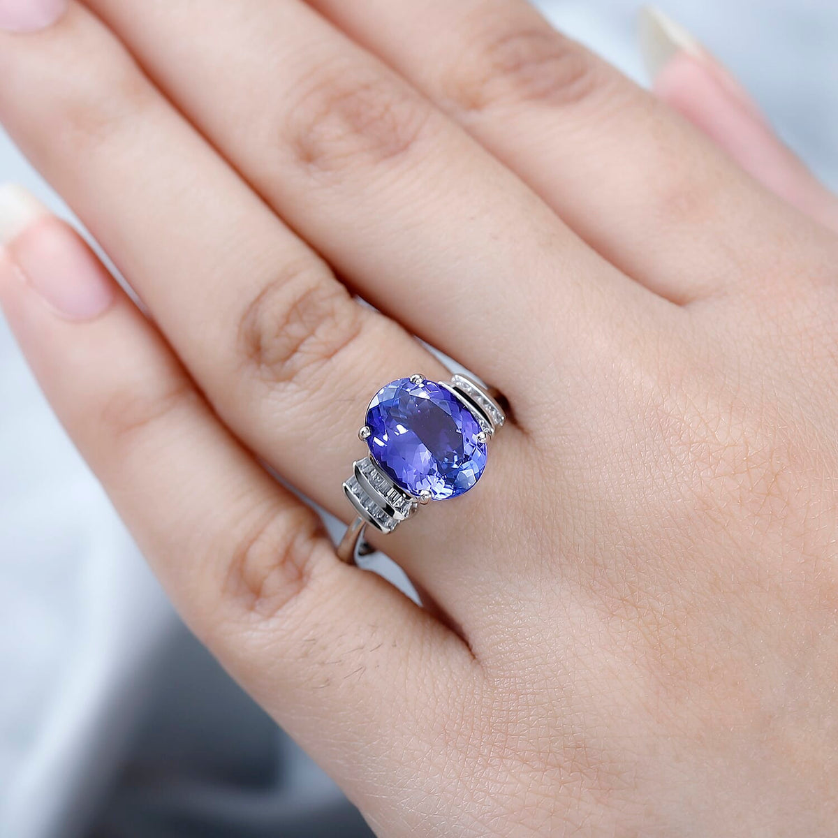 RHAPSODY Tanzanite and Diamond (VS-E-F) Ring in  950 Platinum 5.22 Ct, Platinum Wt. 6.11 GM 7660270 3