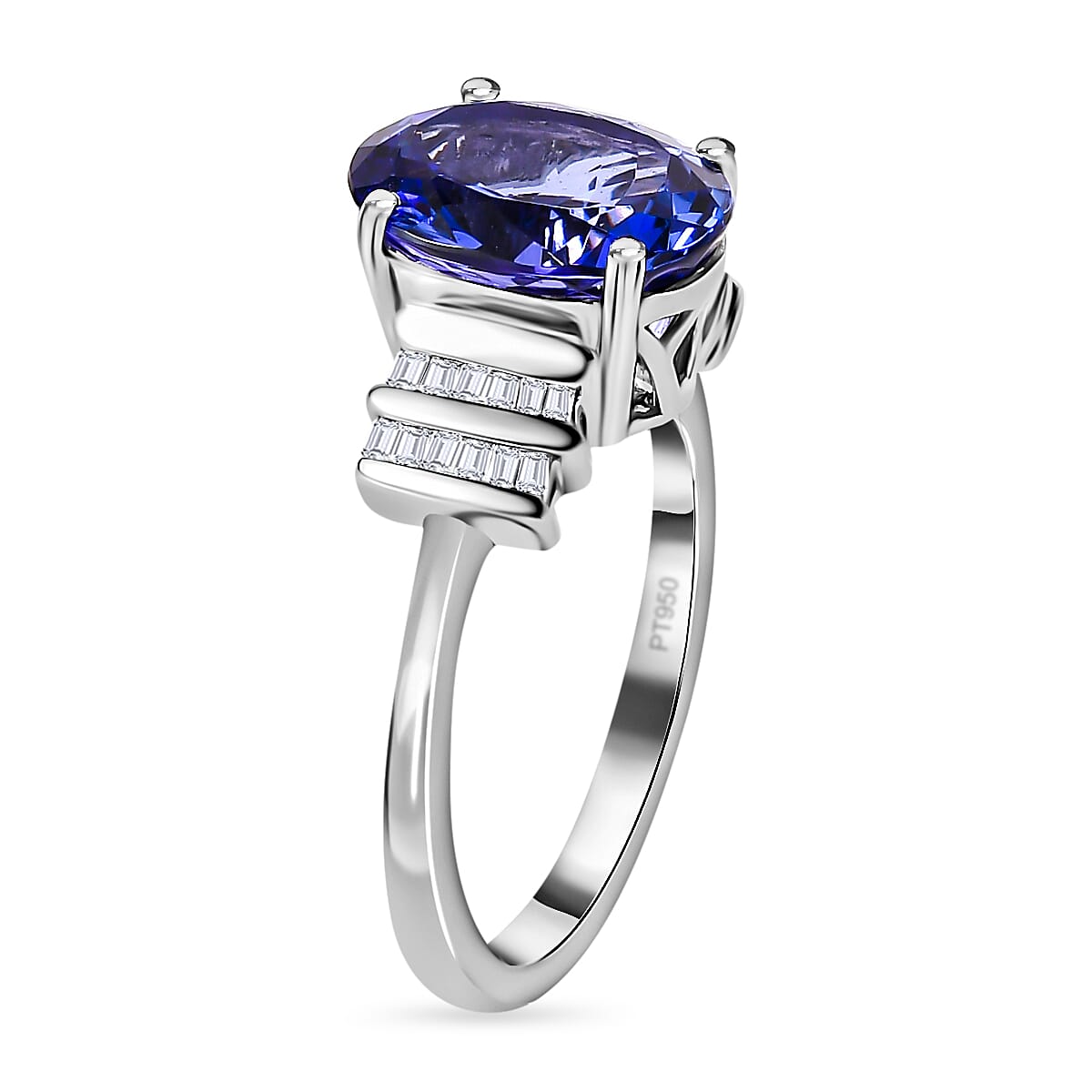 RHAPSODY Tanzanite and Diamond (VS-E-F) Ring in  950 Platinum 5.22 Ct, Platinum Wt. 6.11 GM 7660270 4