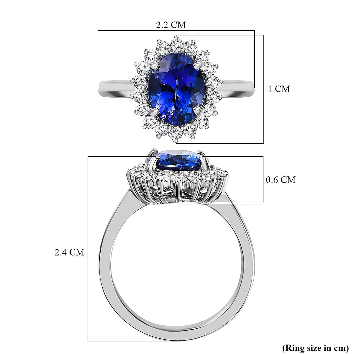 RHAPSODY 3.49 Ct AAAA Tanzanite and White Diamond VS EF Halo Signature Ring in 950 Platinum 7664952 6