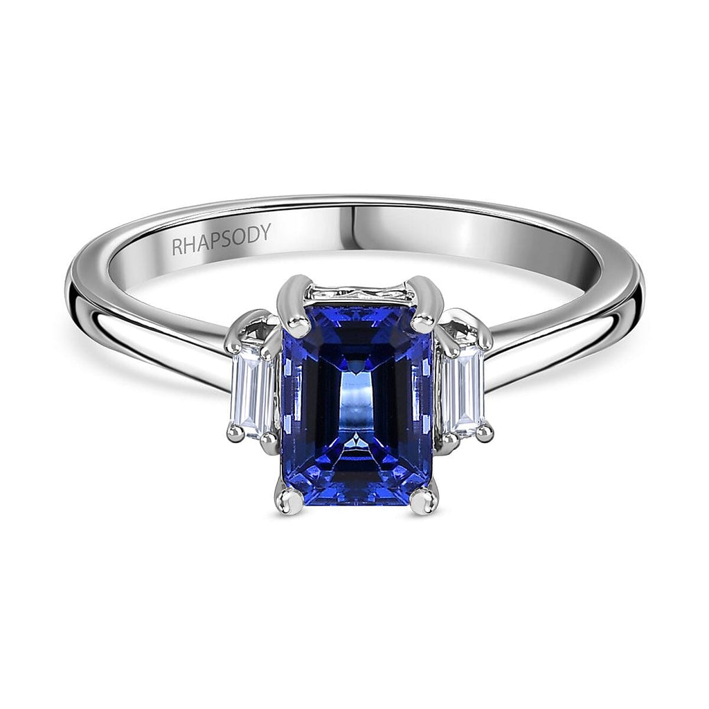 950 Platinum AAAA Tanzanite & Diamond (VS-E-F) Ring 1.31 Ct.
