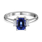 950 Platinum AAAA Tanzanite & Diamond (VS-E-F) Ring 1.31 Ct.