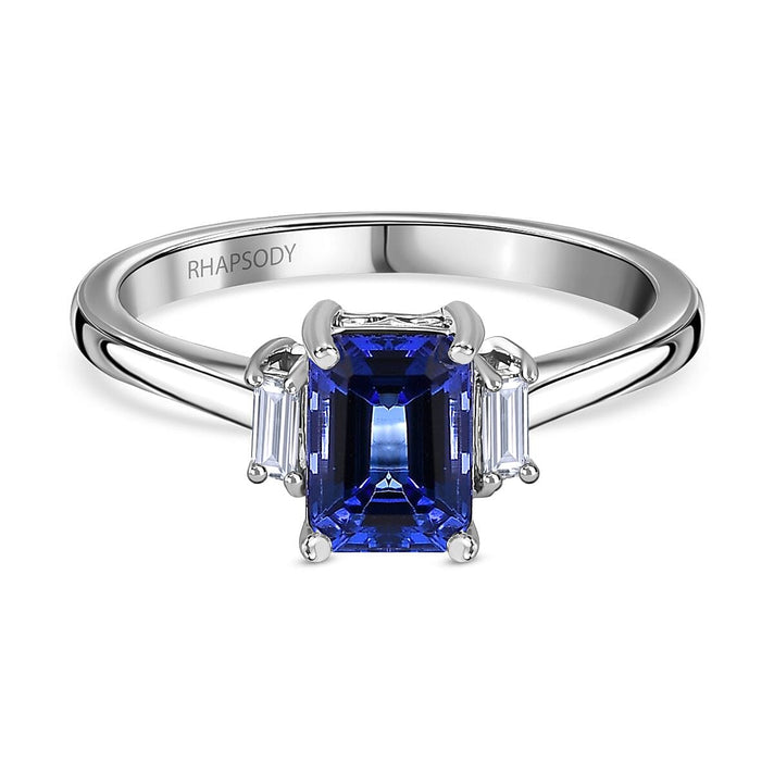 950 Platinum AAAA Tanzanite &amp; Diamond (VS-E-F) Ring 1.31 Ct. 7674627 1