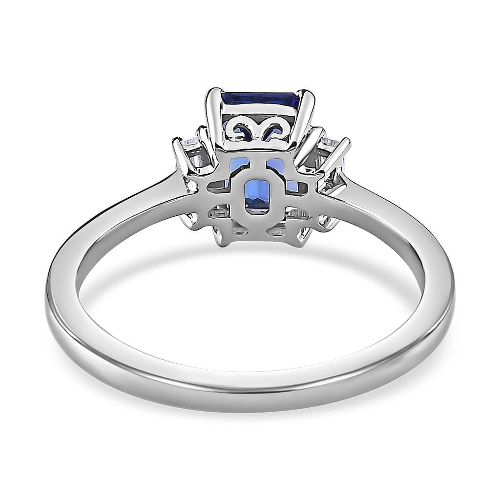 950 Platinum AAAA Tanzanite & Diamond (VS-E-F) Ring 1.31 Ct.