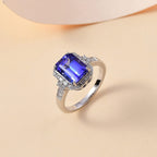 RHAPSODY 950 Platinum  AAAA  Tanzanite & Diamond  (EF-VS) Ring 3.54 ct,  Platinum Wt. 7 Gms