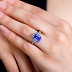 RHAPSODY 950 Platinum  AAAA  Tanzanite & Diamond  (EF-VS) Ring 3.54 ct,  Platinum Wt. 7 Gms